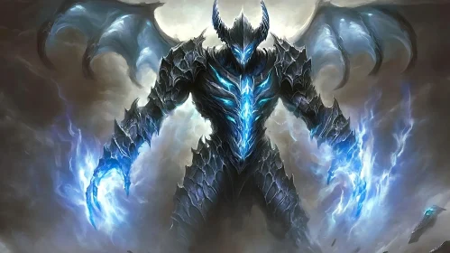 Armored Demon with Blue Energy