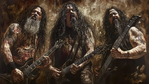 Intense Metal Band Performance Painting