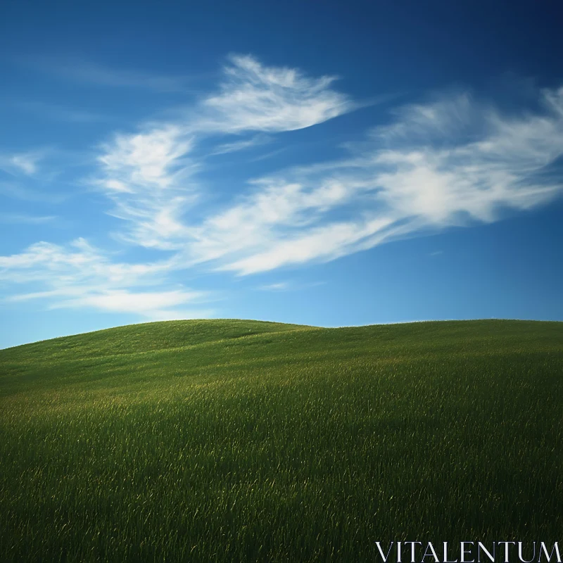 AI ART Rolling Green Hills Under Azure Skies