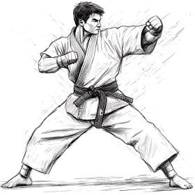 Martial Arts Stance Sketch