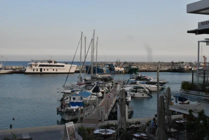 Limassol Harbor and Moored Yachts