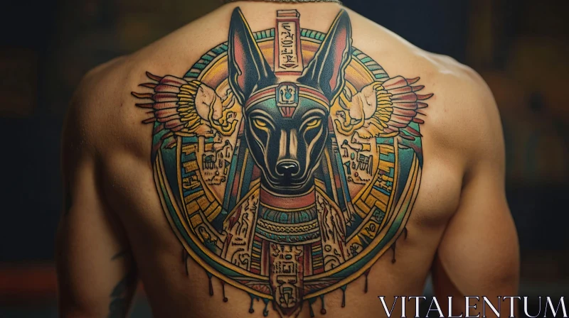 Detailed Anubis Symbolism Tattoo AI Image