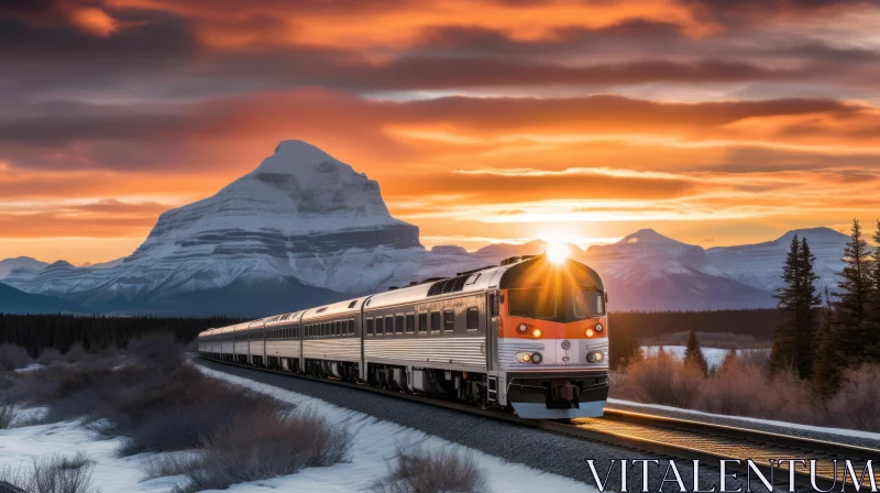 Captivating Train Travel: A Visual Feast of Light Silver and Orange AI Image