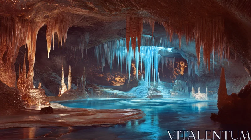 AI ART Enchanting Underground Ice Cave