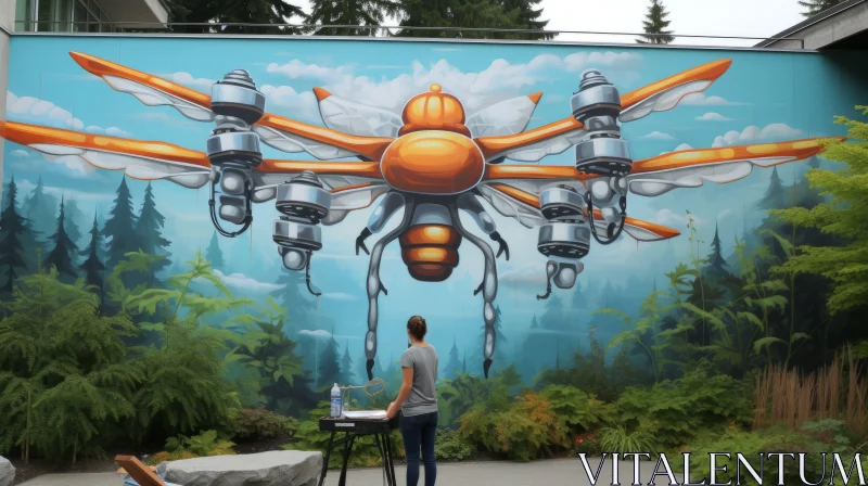 Futuristic Beetle Mural Art in Vancouver AI Image