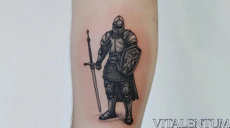 Detailed Knight Tattoo Art AI Image