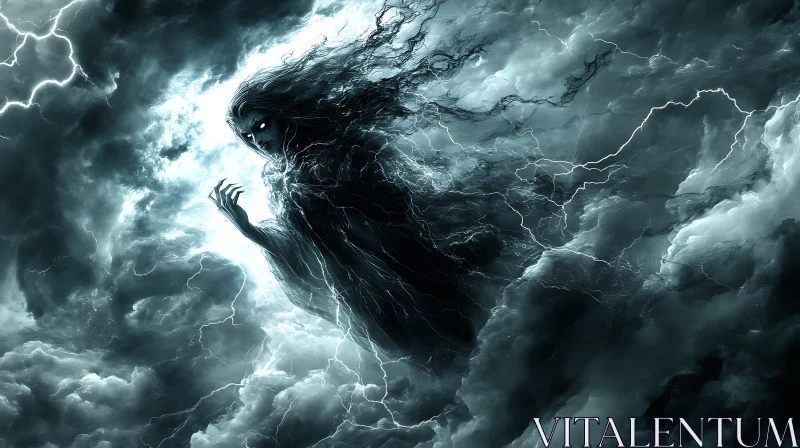 AI ART Stormy Apparition: An Ethereal Being of Lightning