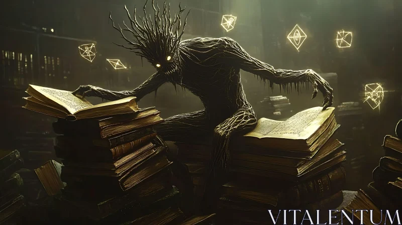 Guardian of the Ancient Library AI Image