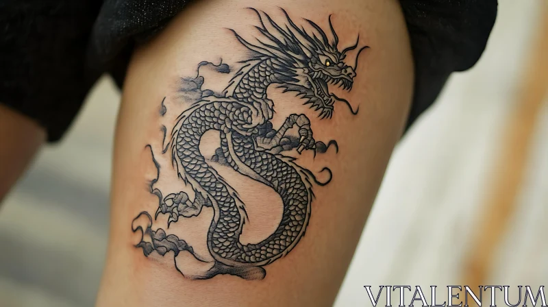 Mythical Dragon Tattoo Art AI Image