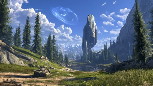 Halo Structure in Mountainous Landscape