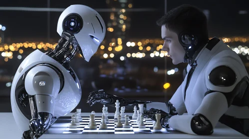 Human and Robot Playing Chess