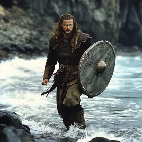 Man with Shield in the Water