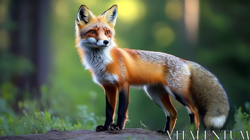 Red Fox in Natural Habitat AI Image