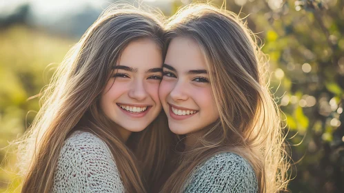 Two Girls Embrace