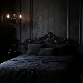 Dark and Elegant Gothic Bedroom Interior