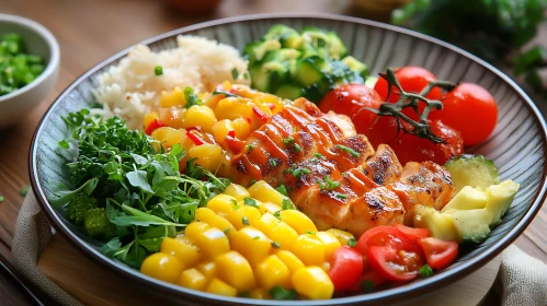 Colorful Grilled Chicken and Fresh Vegetable Bowl