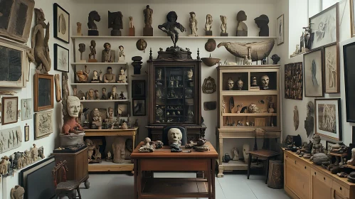 Art Studio with Sculpture Collection