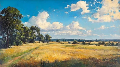 Idyllic Countryside Field Painting