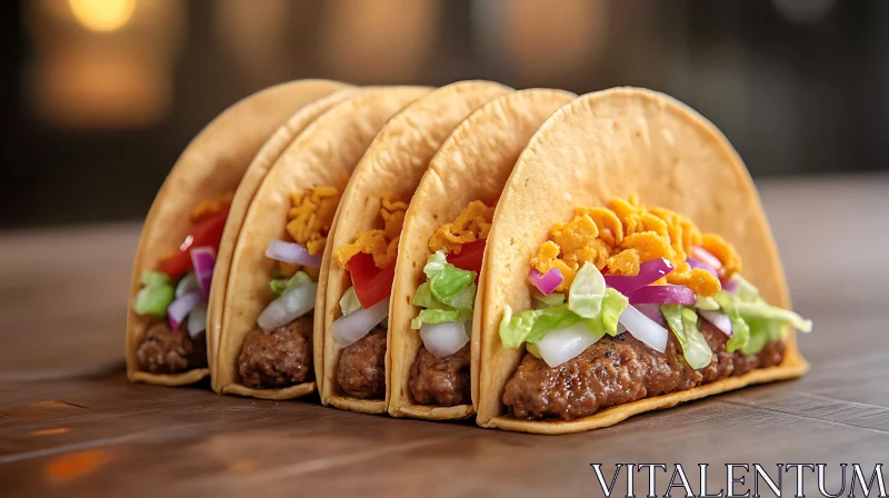 Four Tacos Filled with Flavor AI Image