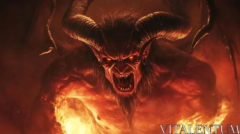 AI ART Fiery Demon of the Underworld: A Terrifying Portrait