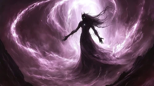 Mystic Entity in Purple Haze Illustration