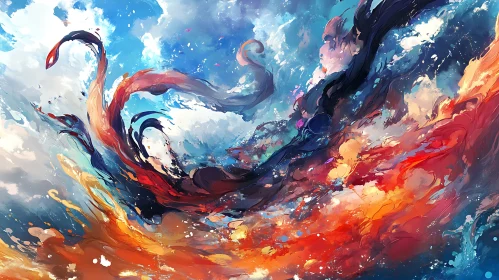 Fluid Swirls in Vibrant Abstract Art