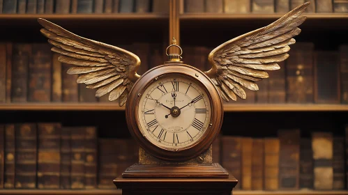 Time Flies Clock with Wings