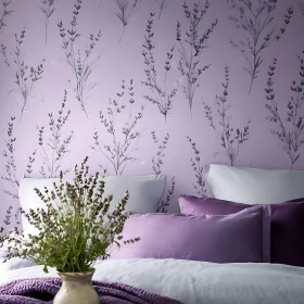 Floral Lavender Bedroom Scene