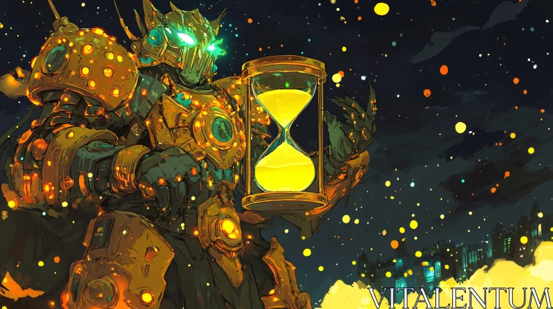 Mechanical Guardian of Time AI Image