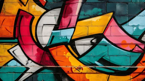 Abstract Urban Graffiti Mural