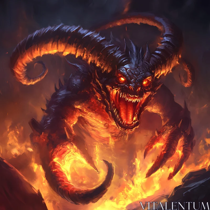 AI ART Fiery Demon Portrait