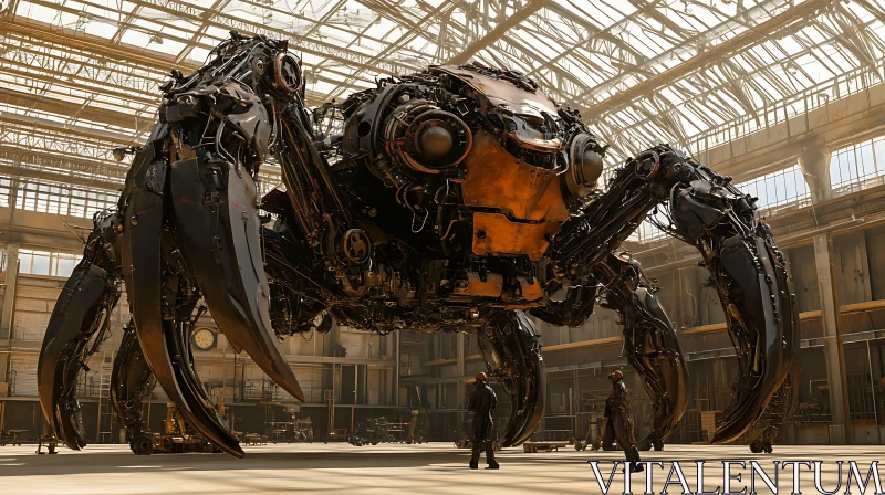 AI ART Giant Robotic Spider in Factory Setting