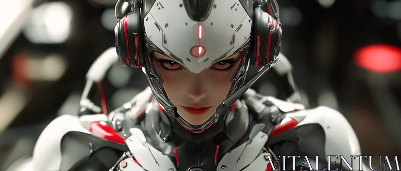 Advanced Cyborg in Futuristic Armor AI Image