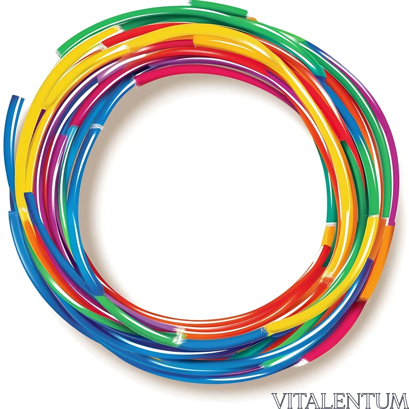 AI ART Rainbow Tubes Circle