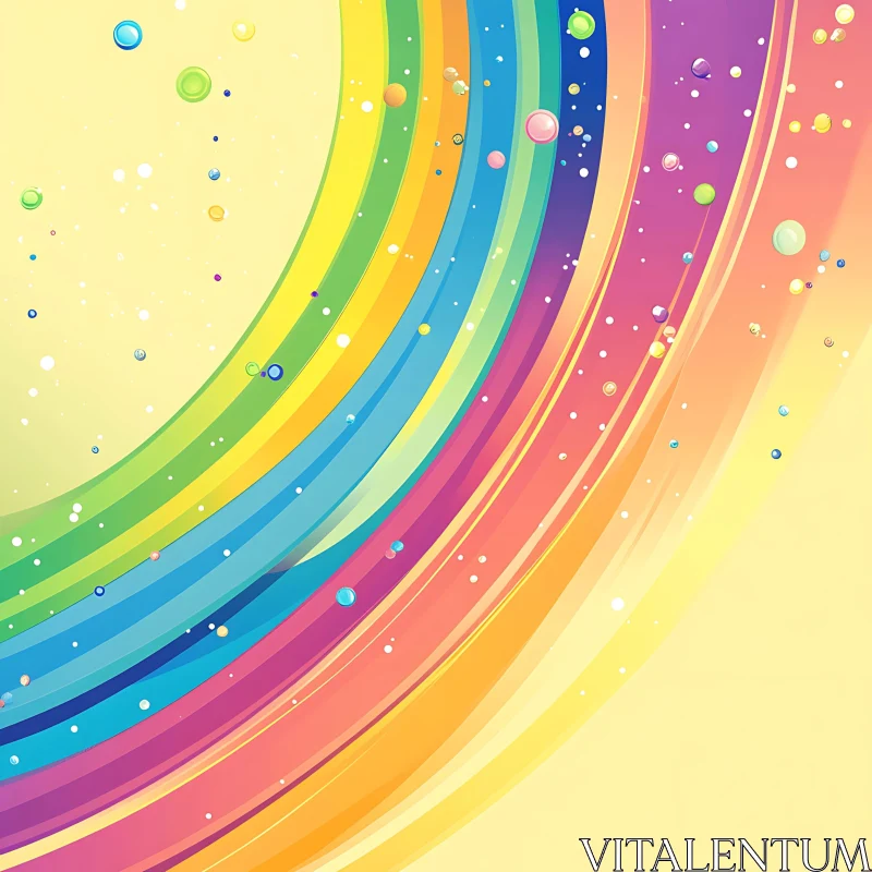 Colorful Abstract Rainbow Stripes Bubbles Design AI Image