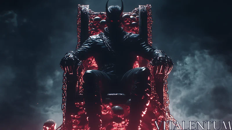 AI ART Sinister Figure on Macabre Throne