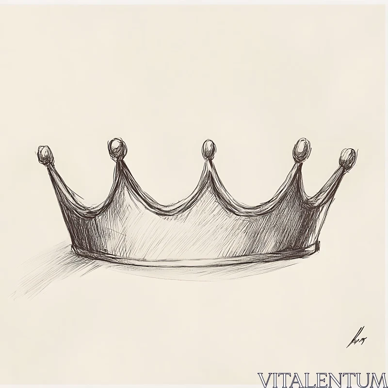 Minimalist Crown Drawing AI Image