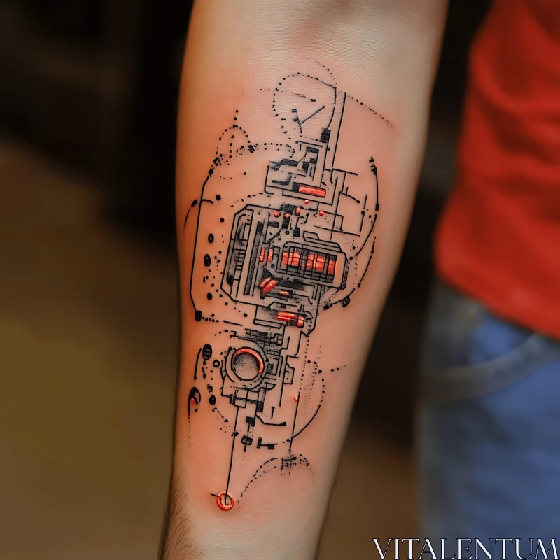 Contemporary Geometric Tattoo Art AI Image