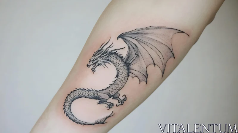 Intricately Designed Dragon Tattoo AI Image