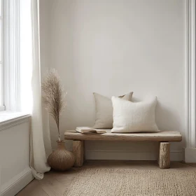 Neutral Interior with Pillows on Bench