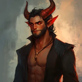 Horned Demon Male Character Art