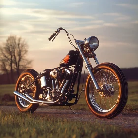 Classic Bike on Grassy Path