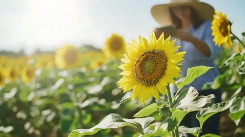 Radiant Sunflower Bloom in Field