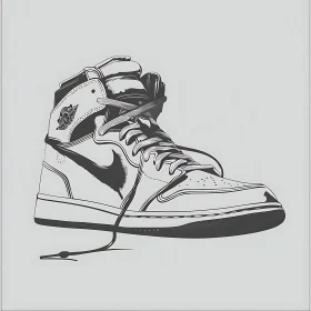 Monochrome Sneaker Art - High-Top Fashion