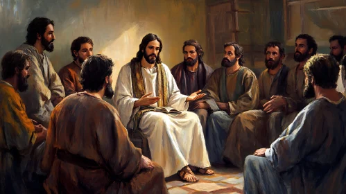 Men in robes listening to a man speaking