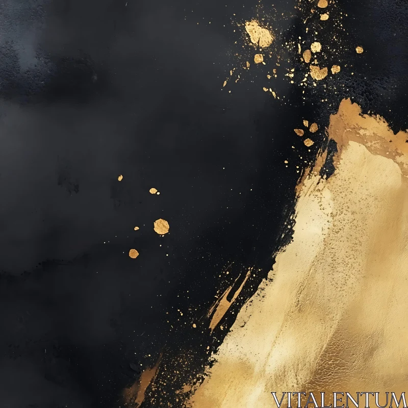 Luxurious Black and Gold Splash Design AI Image