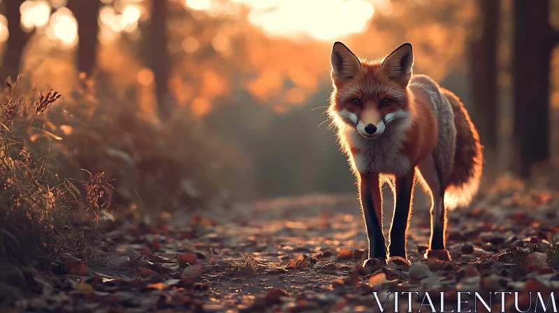 AI ART Red Fox Portrait in Golden Light