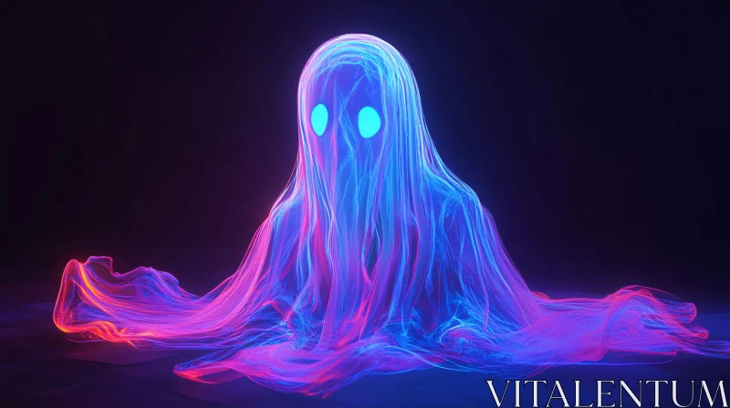 AI ART Neon Spectral Figure