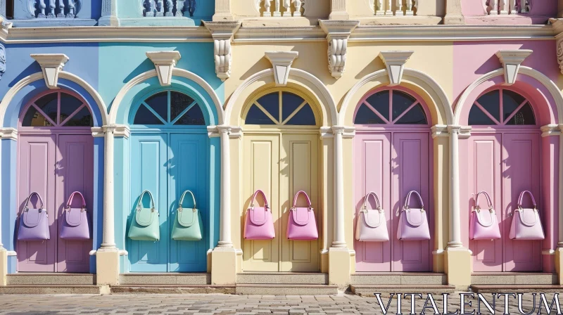 Colorful Doors in Urban Setting AI Image