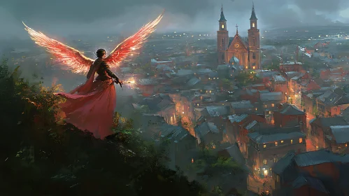 Guardian Angel Above the City